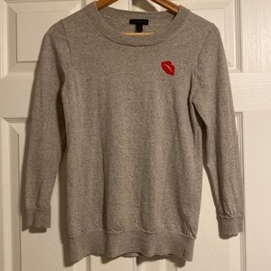 J. Crew Tippi merino wool sweater with lipstick kiss